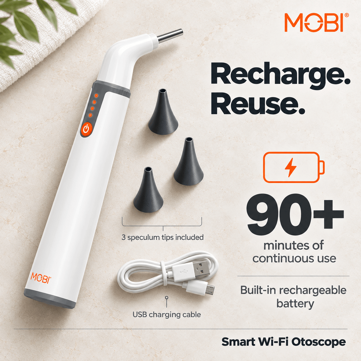 MOBI Smart EarCam Otoscope – 1080P HD with LED & Gyroscope - MOBI USA