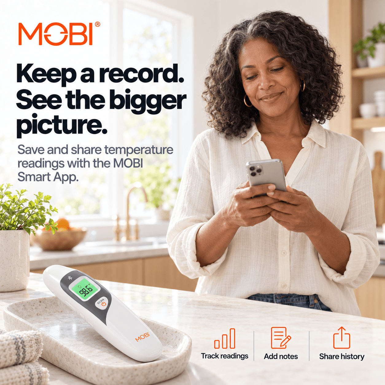 MOBI DualScan Ear & Forehead Bluetooth Digital Thermometer - MOBI USA