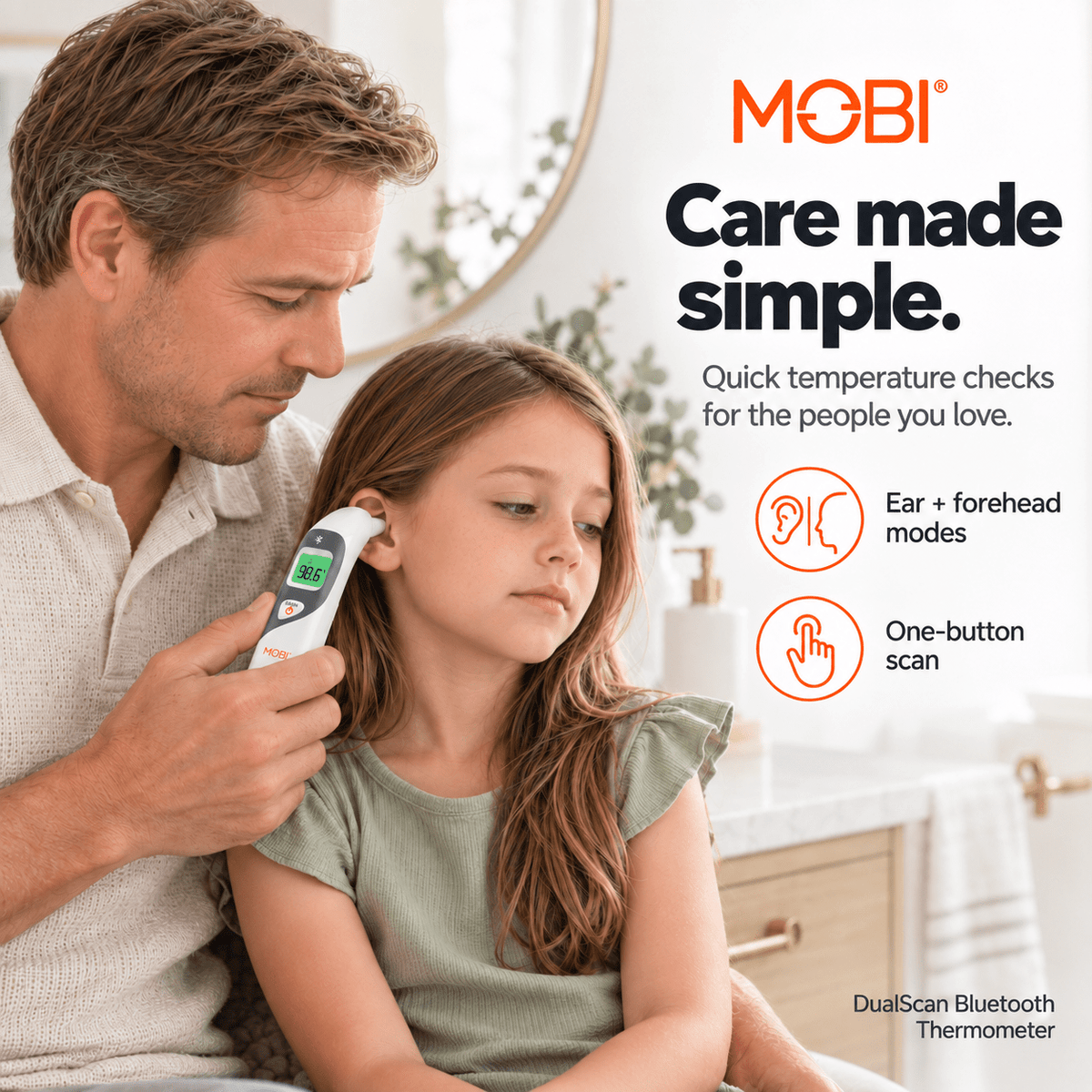 MOBI DualScan Ear & Forehead Bluetooth Digital Thermometer - MOBI USA