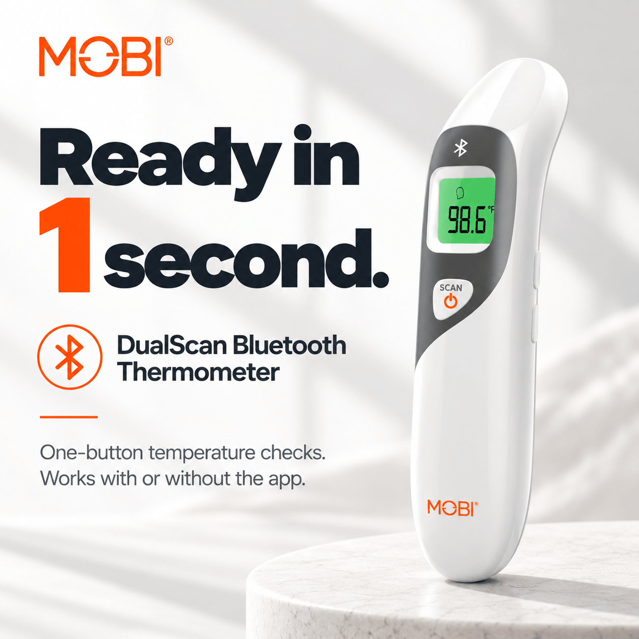 MOBI DualScan Ear & Forehead Bluetooth Digital Thermometer - MOBI USA