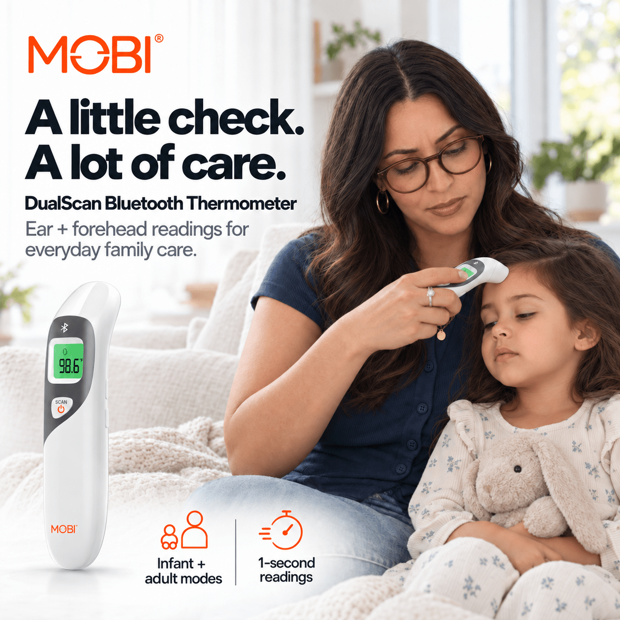 MOBI DualScan Ear & Forehead Bluetooth Digital Thermometer - MOBI USA