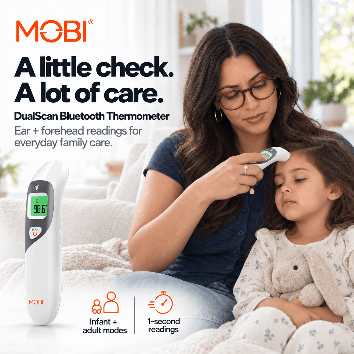 MOBI DualScan Ear & Forehead Bluetooth Digital Thermometer - MOBI USA
