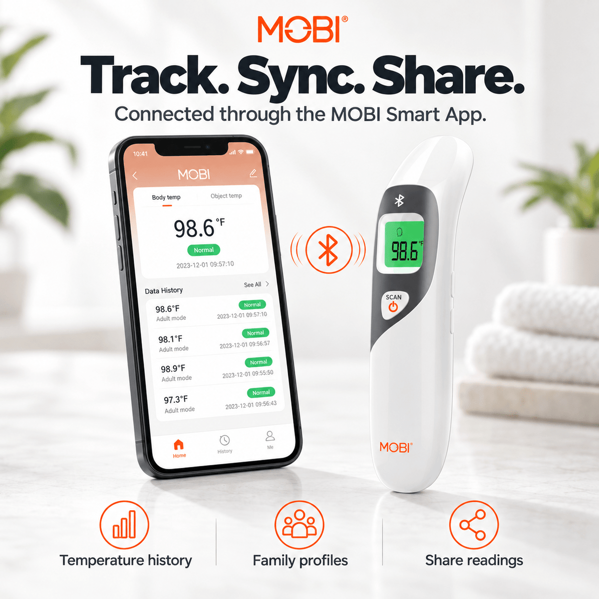 MOBI DualScan Ear & Forehead Bluetooth Digital Thermometer - MOBI USA