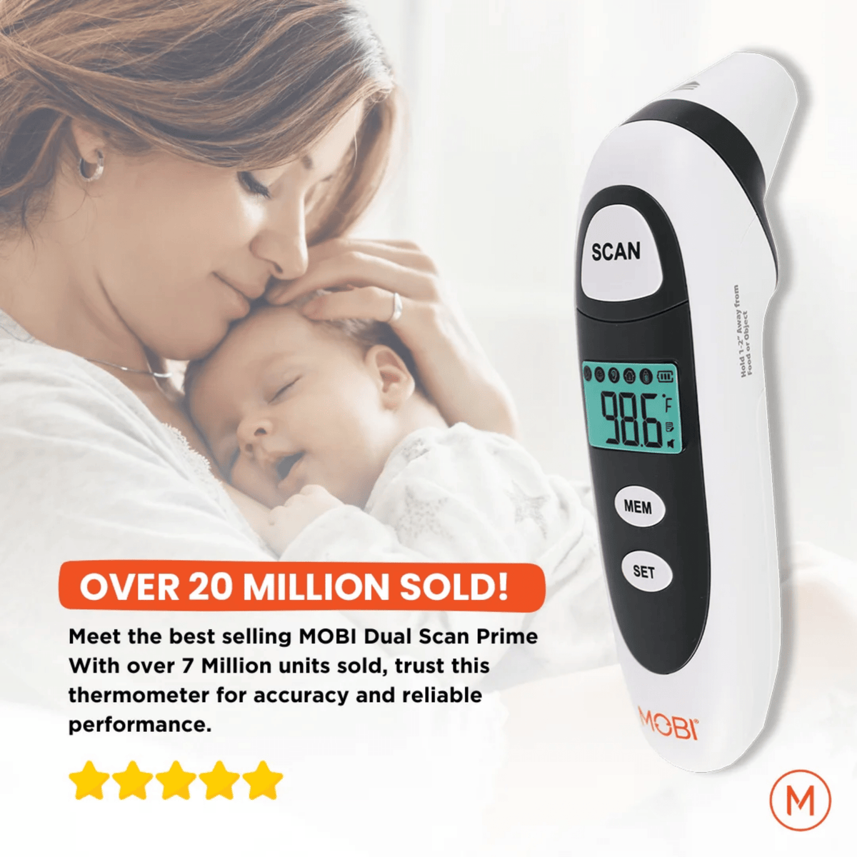 Mobi DualScan Prime Digital Forehead & Ear Thermometer - MOBI USA