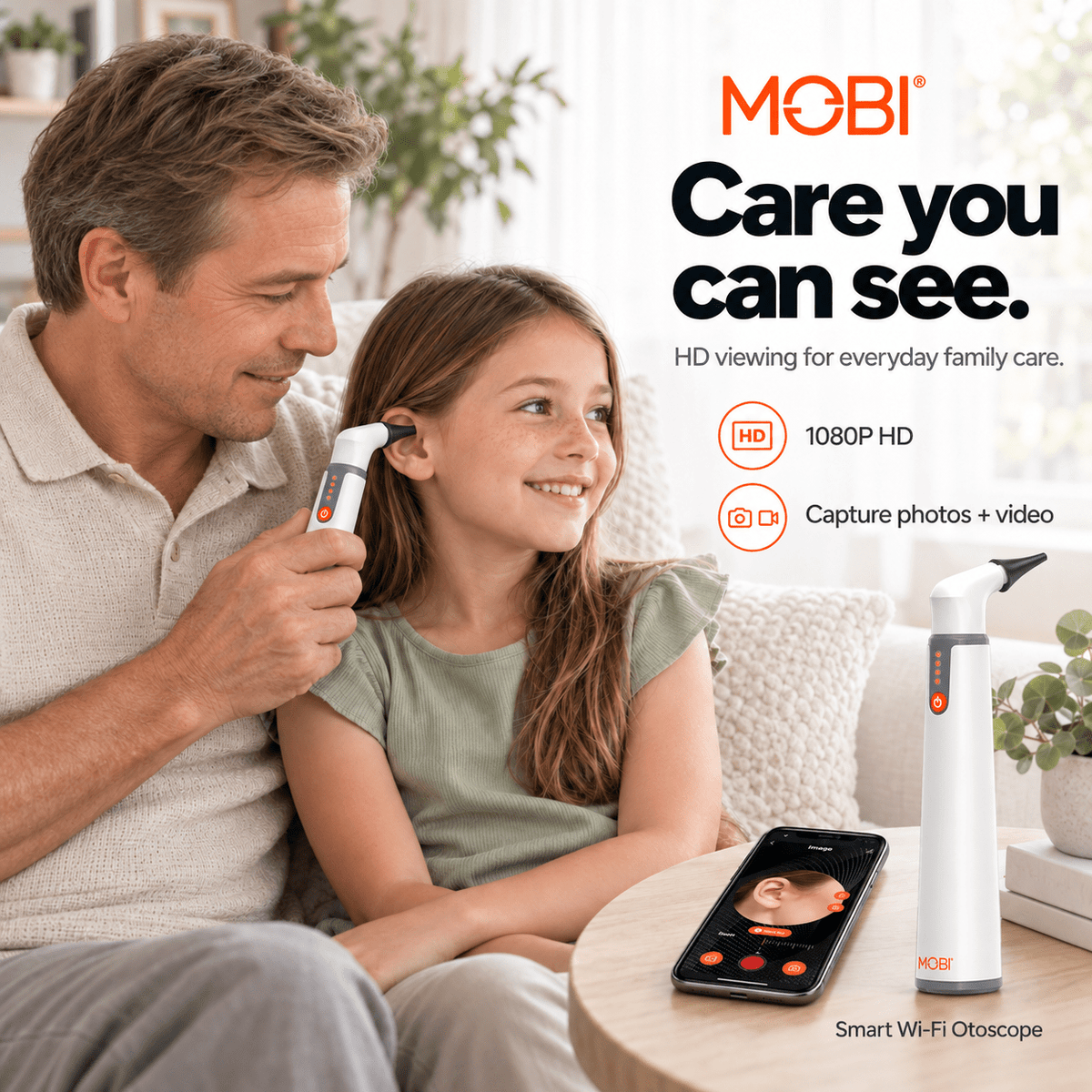 MOBI Smart EarCam Otoscope – 1080P HD with LED & Gyroscope - MOBI USA