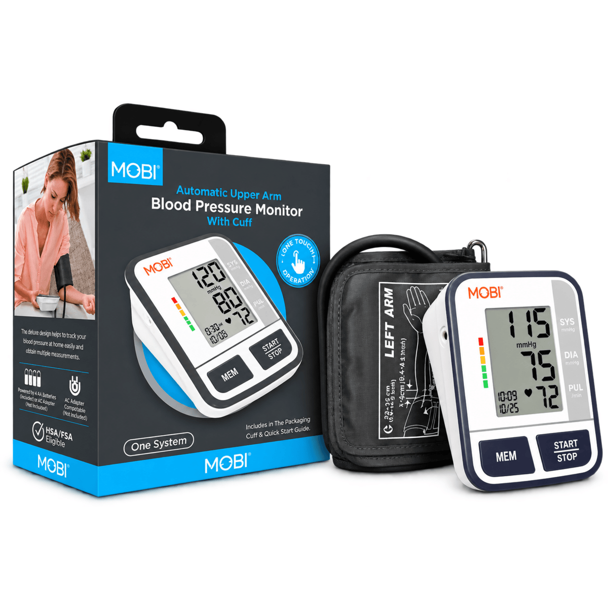 MOBI Upper Arm Blood Pressure Monitor with Memory Recall - MOBI USA