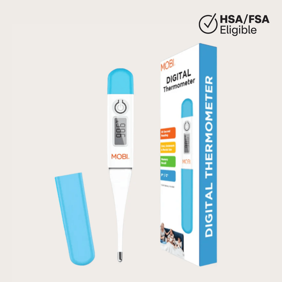Oral Digital Thermometer with Protective Cover - MOBI USA